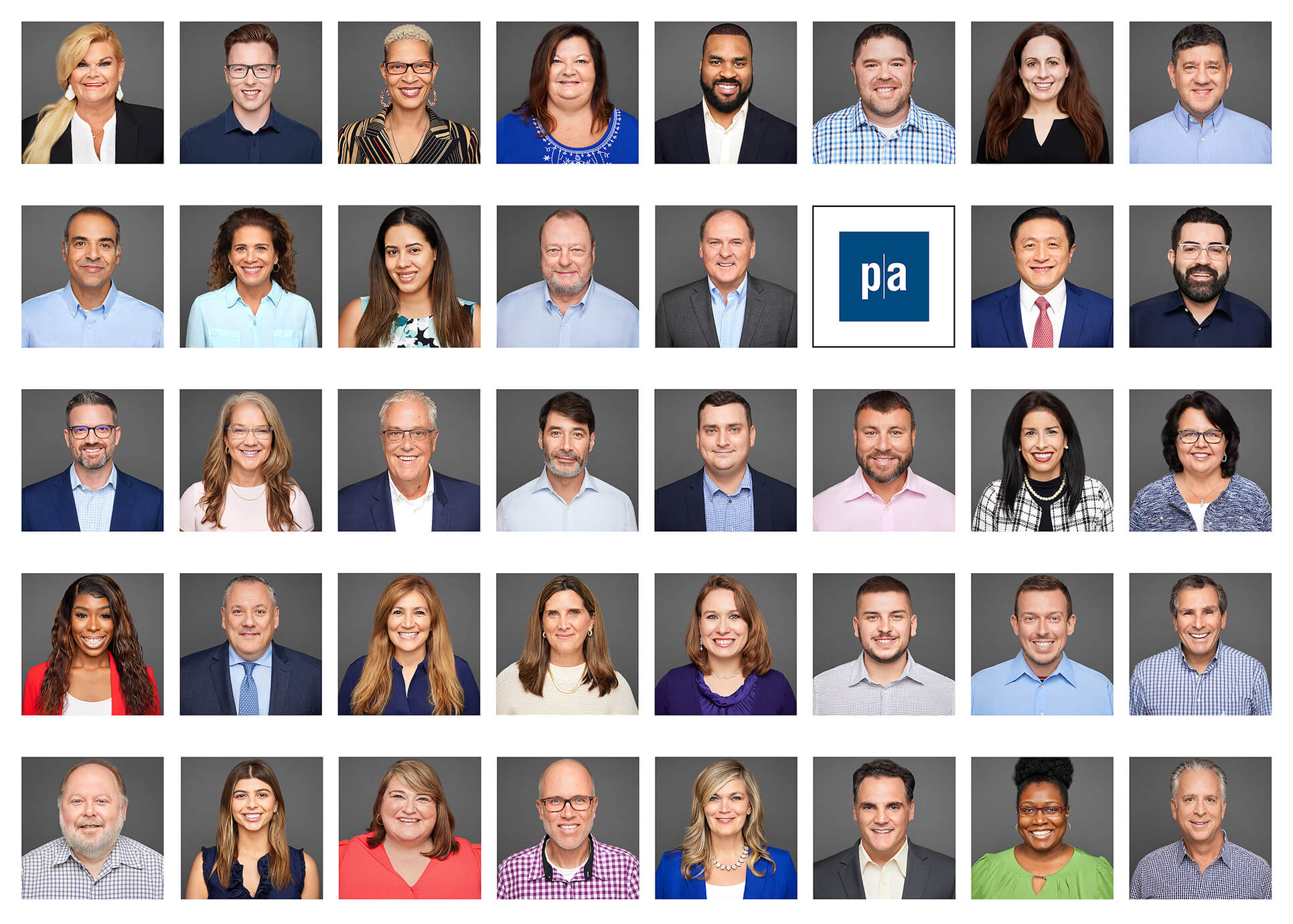 Chicago professional corporate team headshot collage photography for Proverb Associates