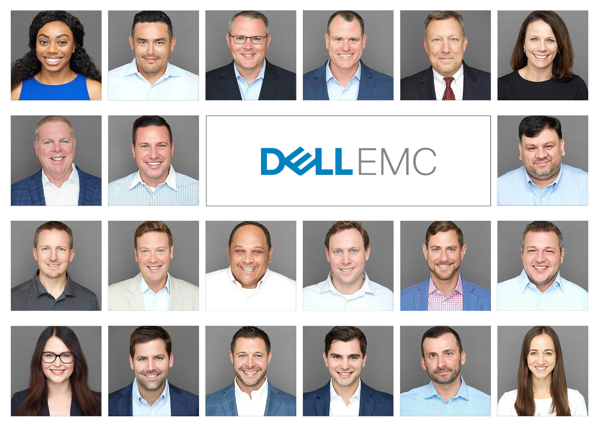 Chicago professional corporate team headshot collage photography for Dell EMC