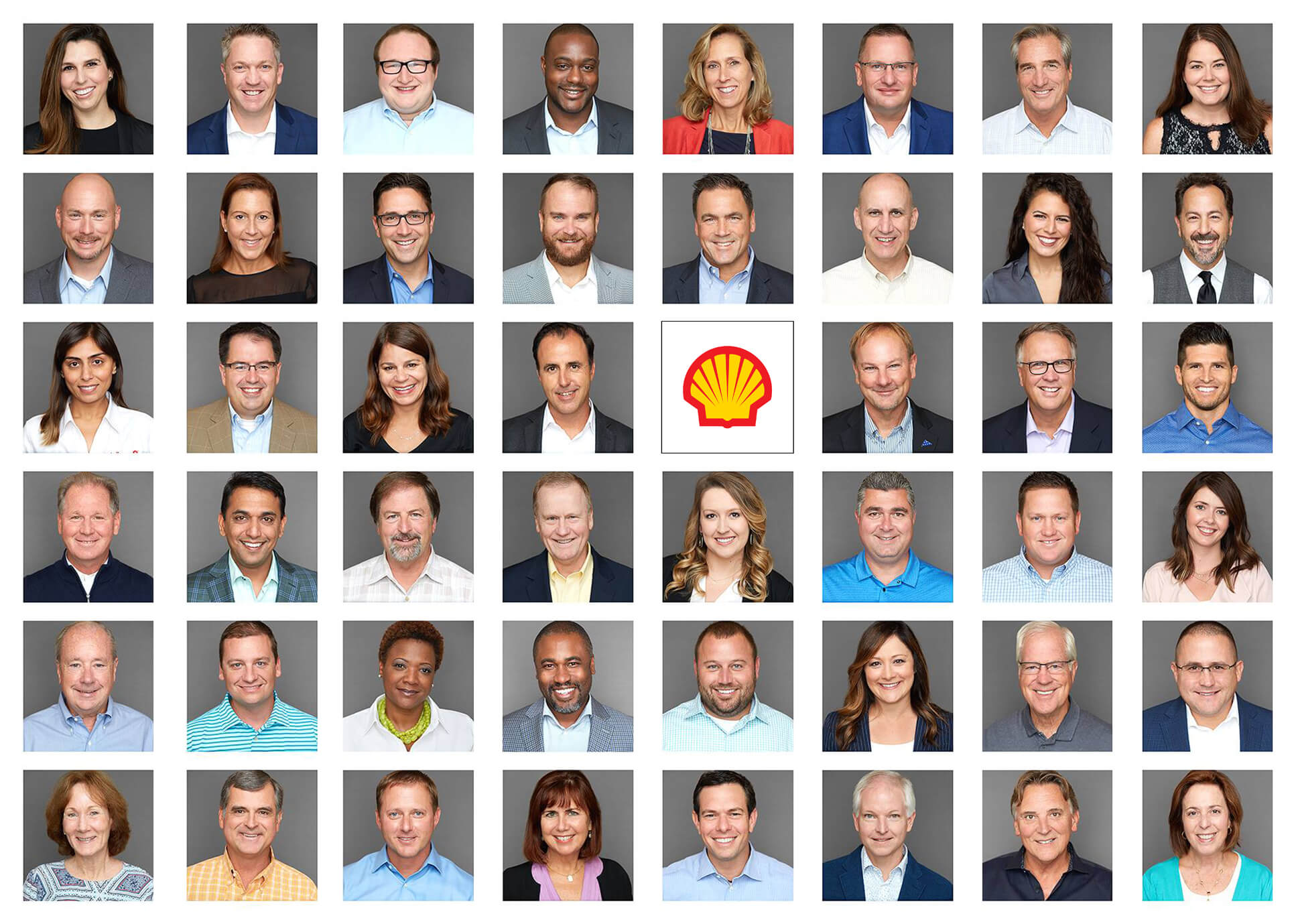 Chicago professional corporate team headshot collage photography for Shell