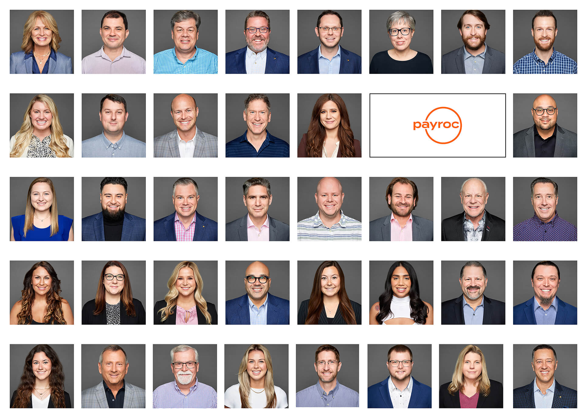 Chicago professional corporate team headshot collage photography for Payroc