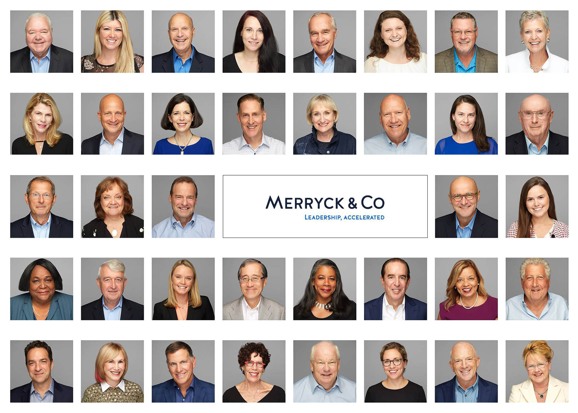 Chicago professional corporate team headshot collage photography for Merrick & Co