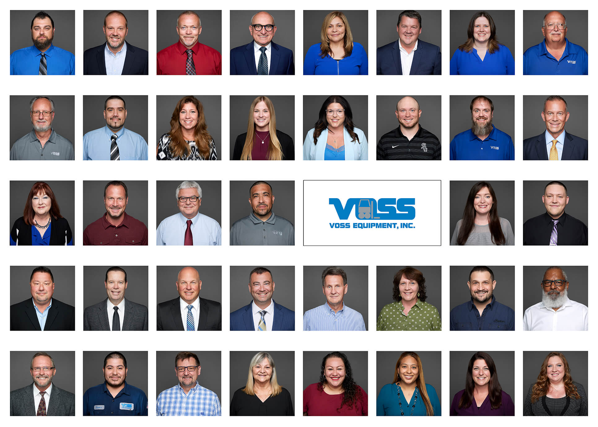 Chicago professional corporate team headshot collage photography for Voss Construction