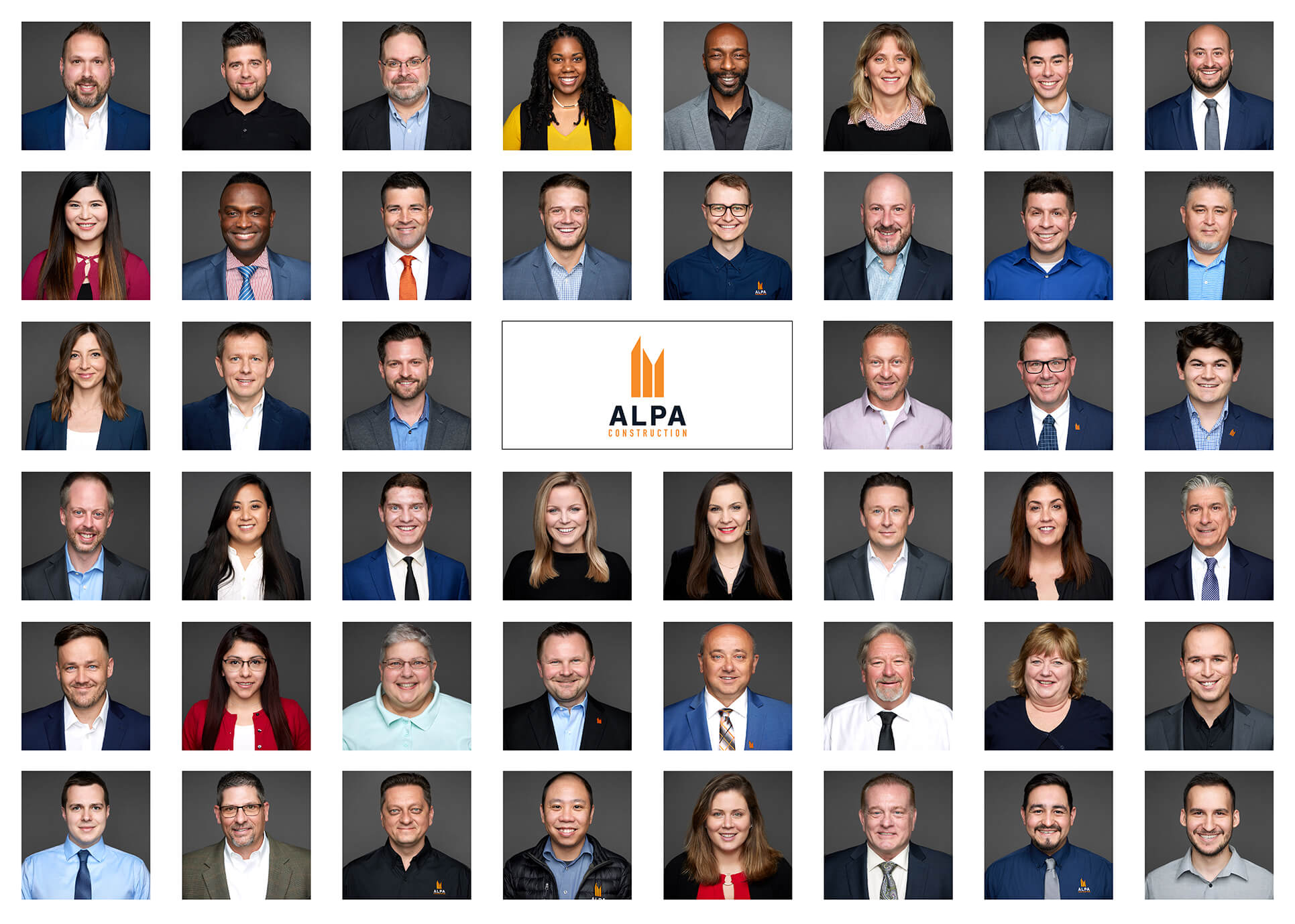 Chicago professional corporate team headshot collage photography for ALPA