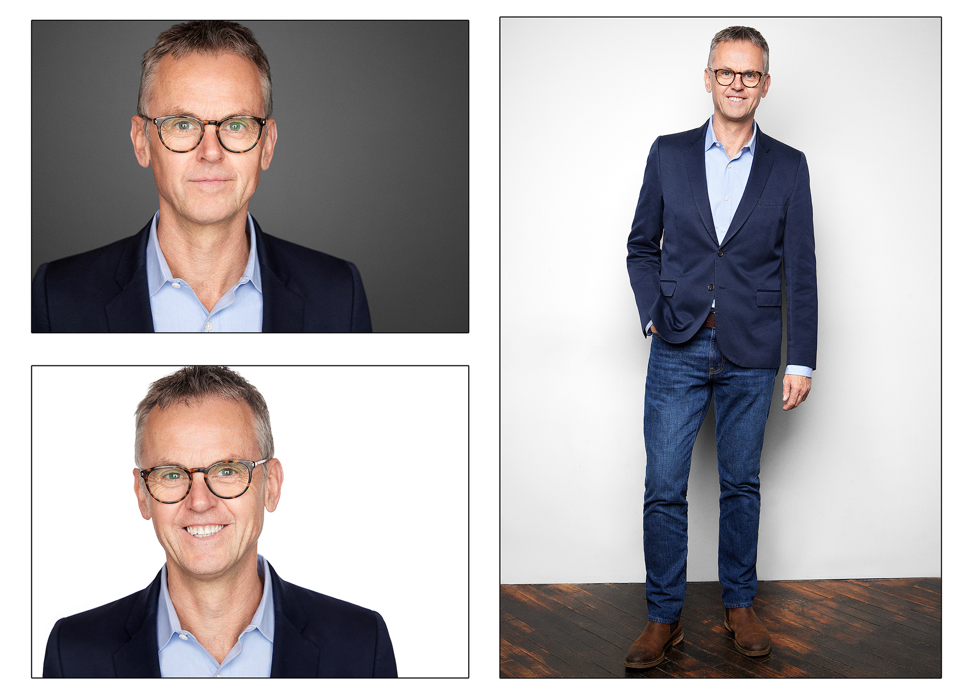 Chicago professional business headshot and full body portrait collage