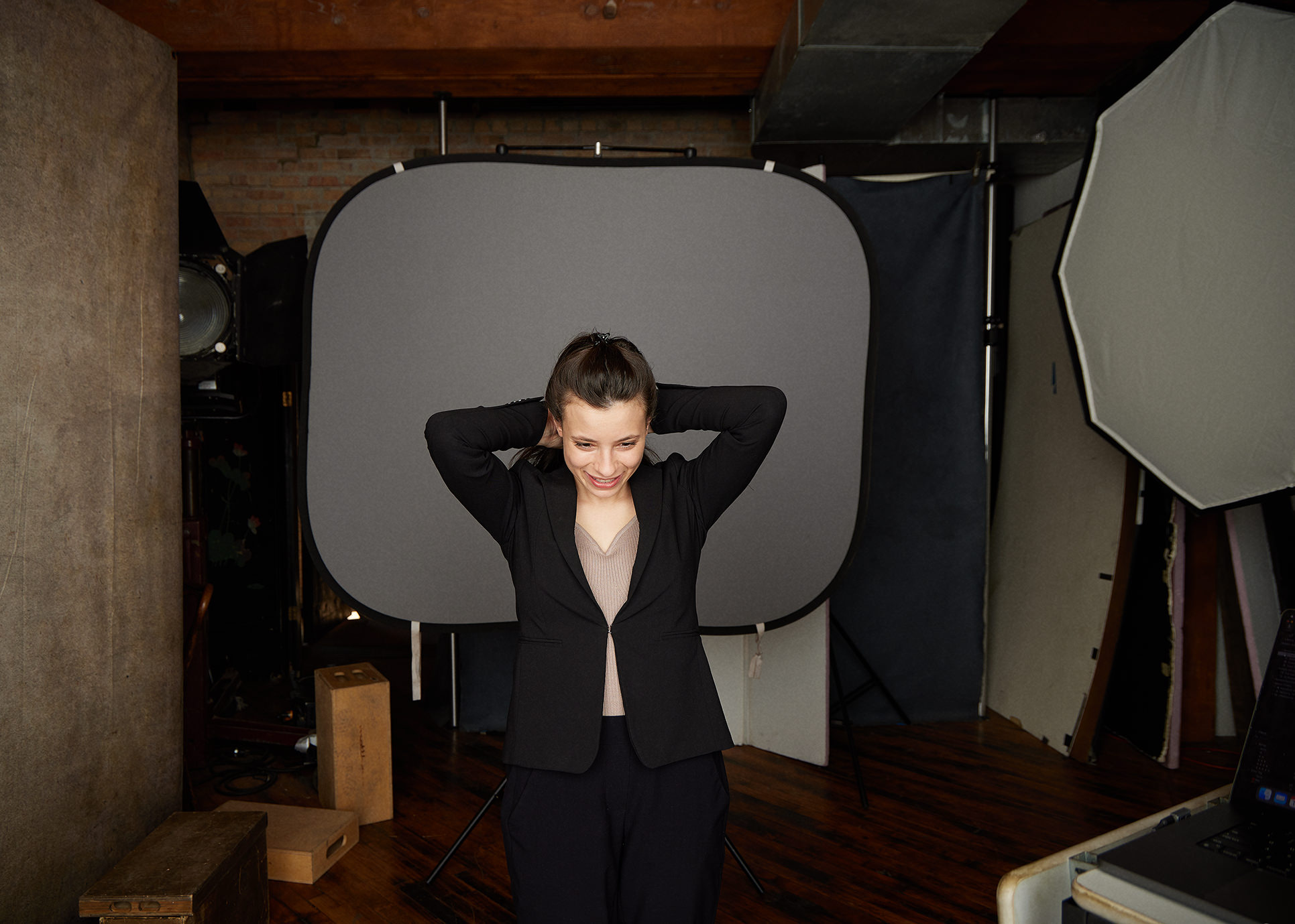 Chicago headshot photographer behind the scenes session example