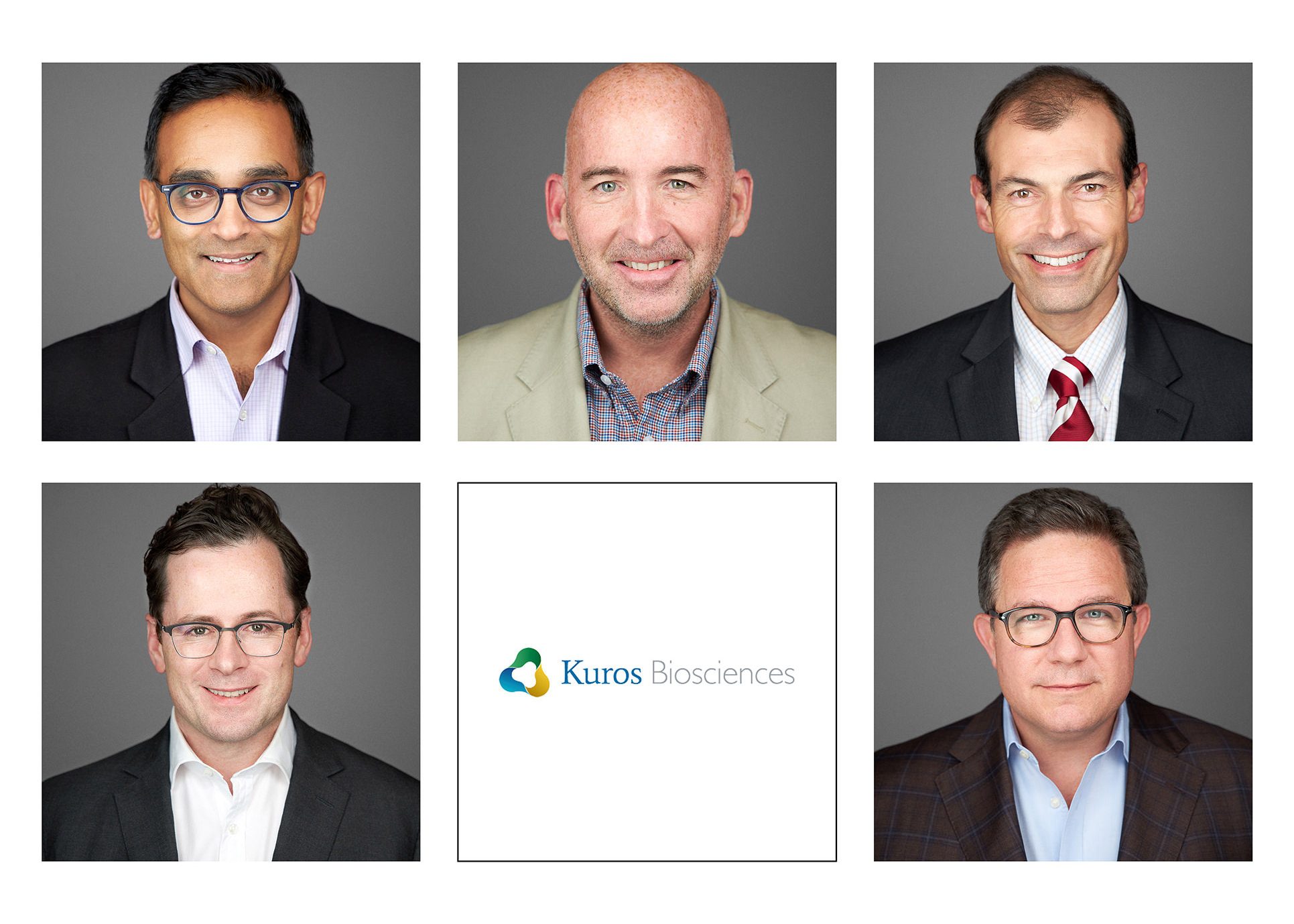 Chicago professional team headshot collage photography for Kuros Biosciences