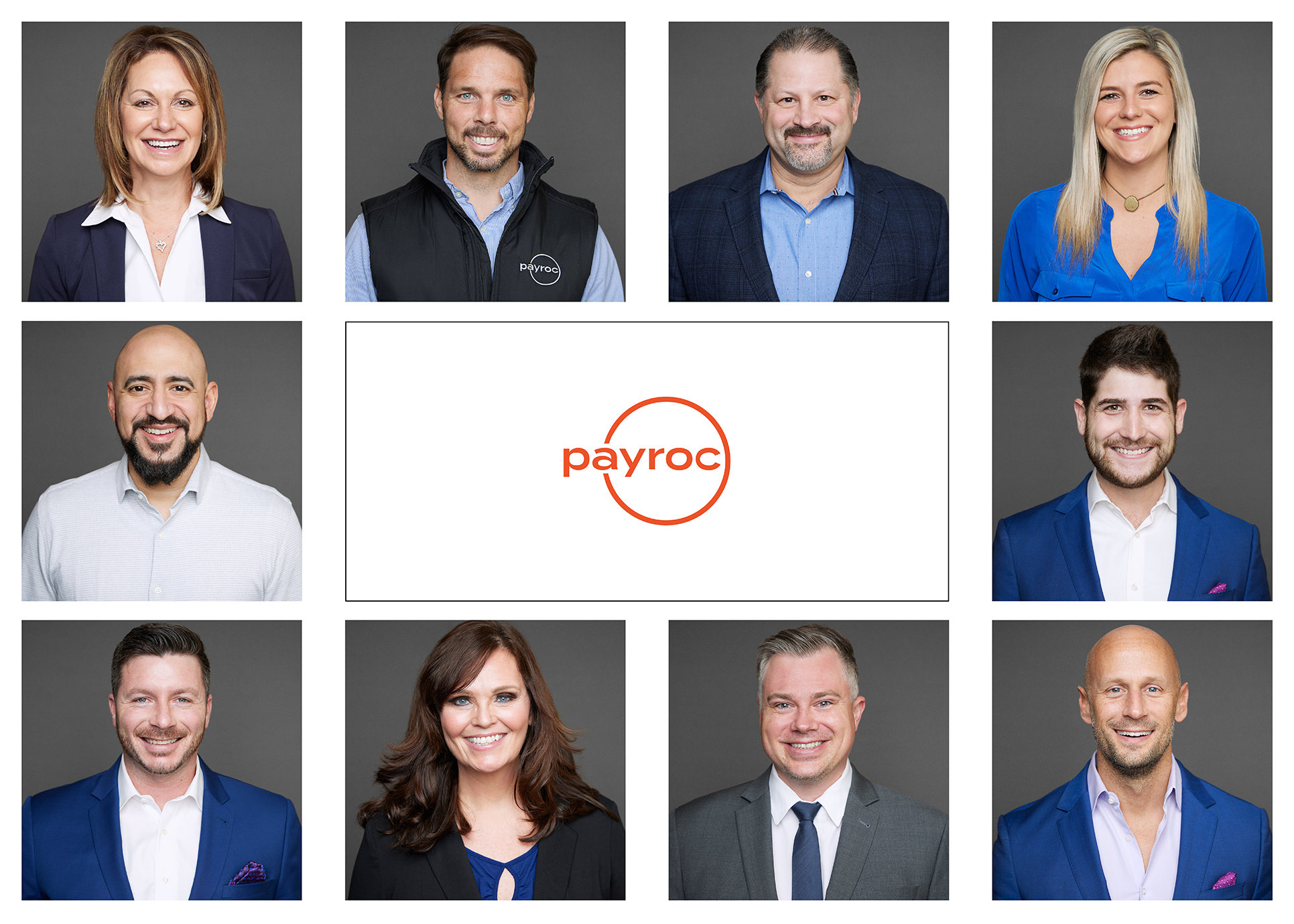 Chicago professional team headshot collage photography for Payroc