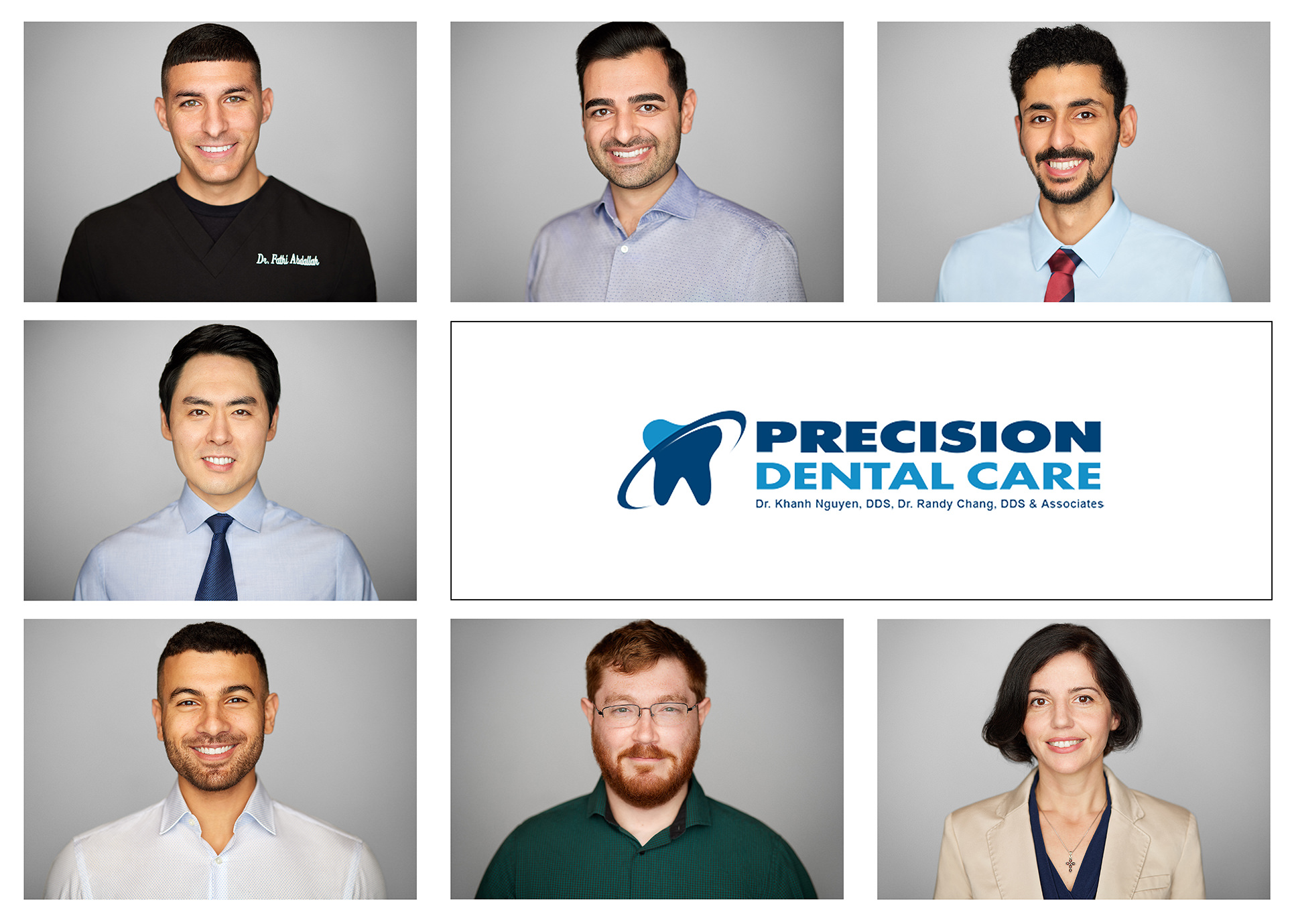 Chicago professional team headshot collage photography for Precision Dental Care